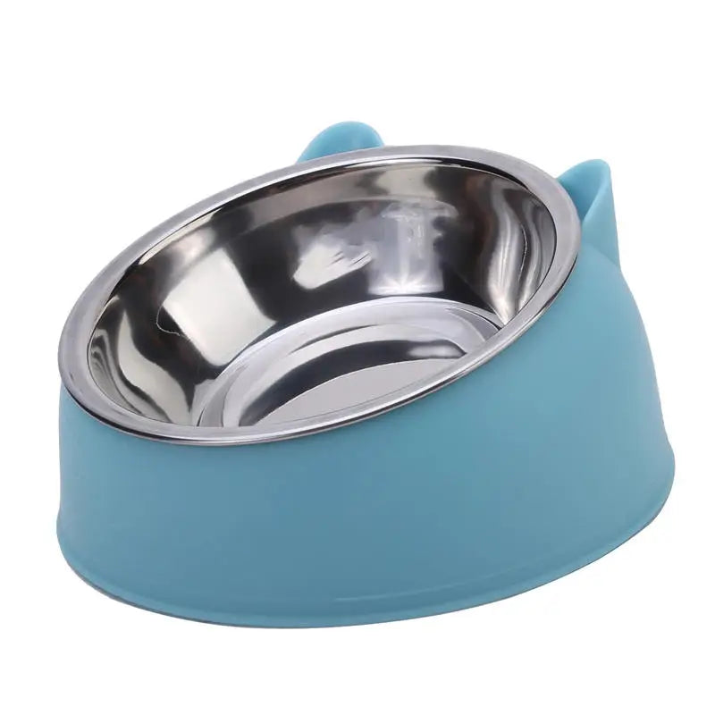 1 2 Creative Inclined Stainless Steel Pet Feeding Dish