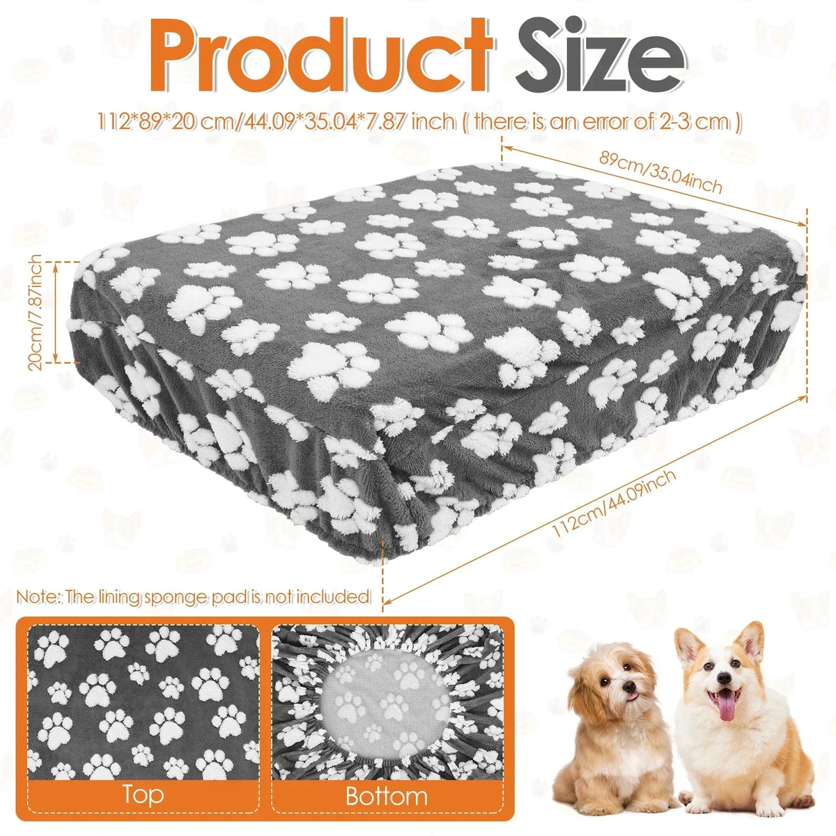 Waterproof Dog Bed Cover Cotton Velvet Replacement Pet – Dog Beds & Mats