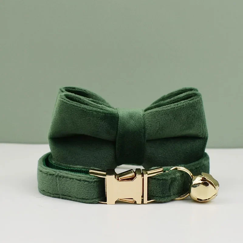 Velvet Cat Collar Bowknot Personalized - ProPawPet.com