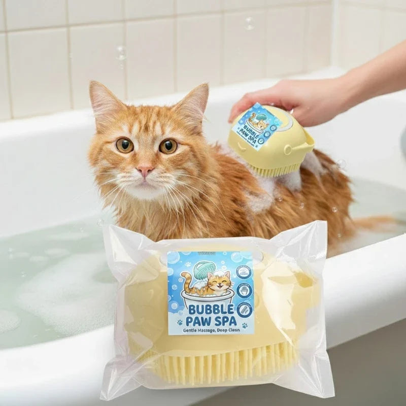 Pet Bath Massage Brush Soft Silicone Dog & Cat Shower Grooming Comb – 3 Colors
