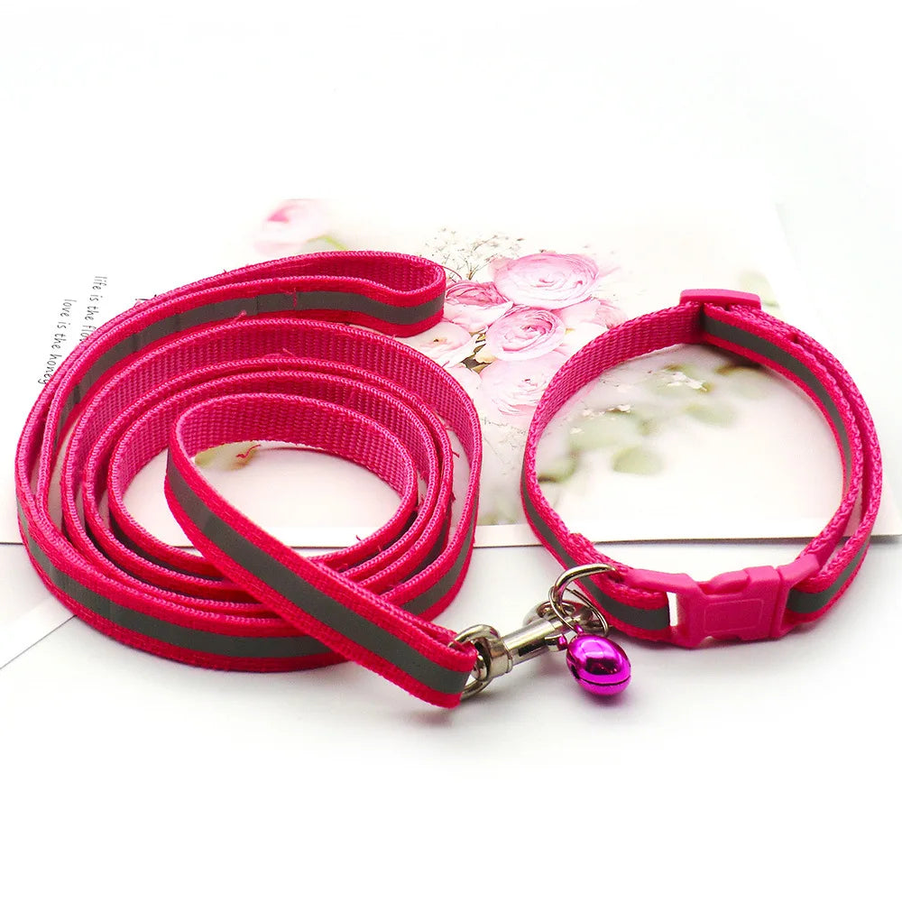 Adjustable Cute Dog Paw Print Pet Traction Rope Puppy Collar – Dog Supplies