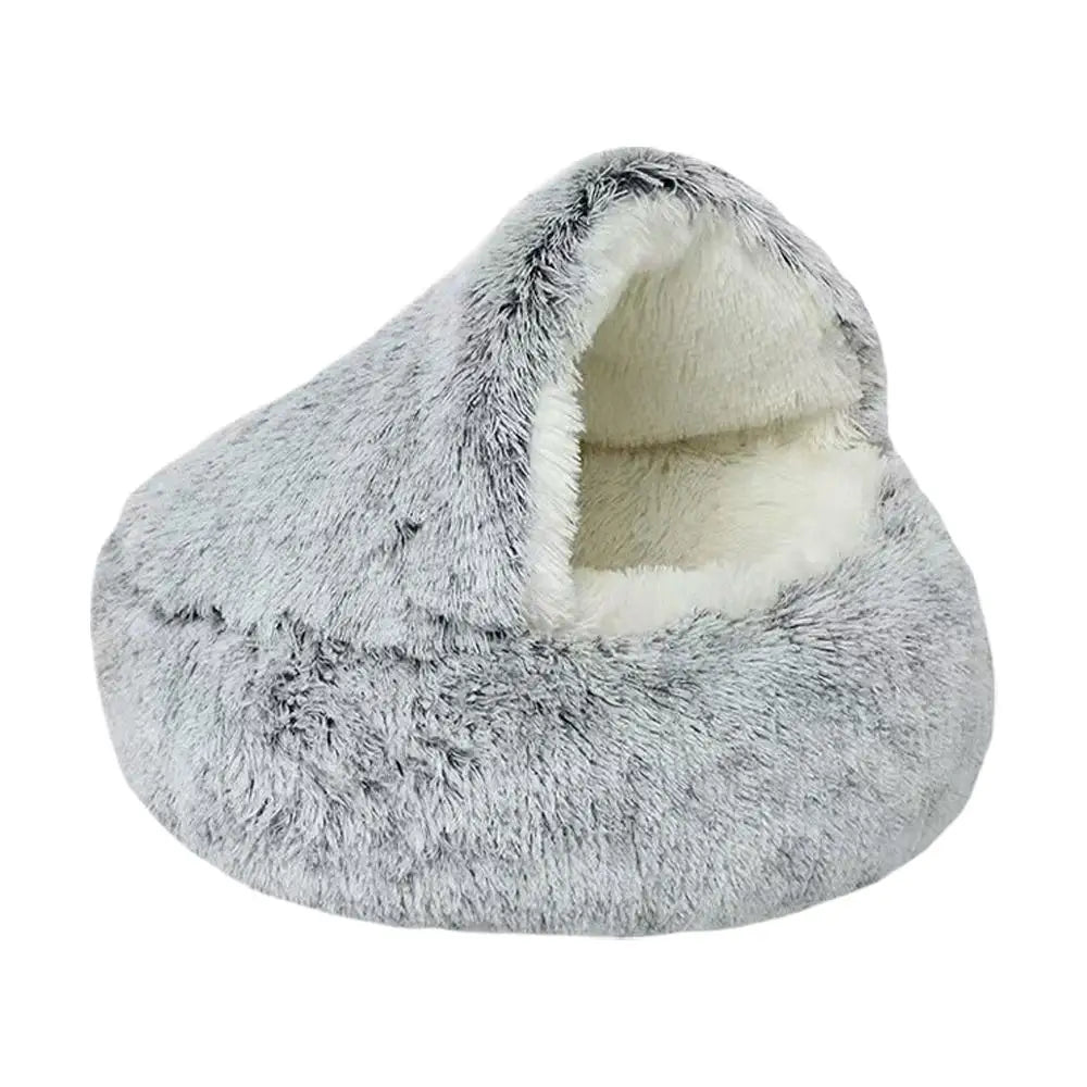 Winter Plush Cat Bed Round Pad – photo 5