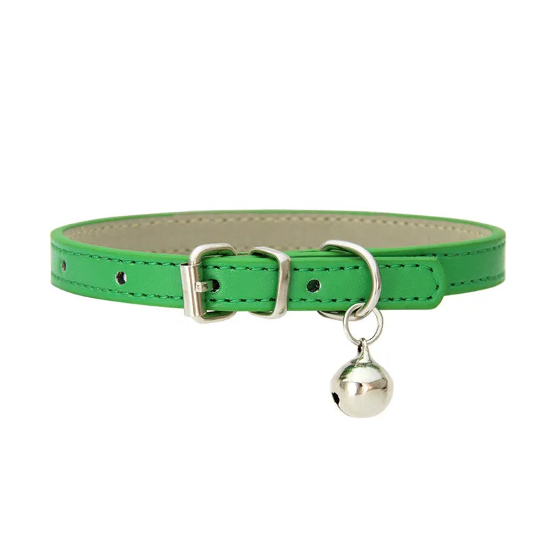 Cute Cat Collar Solid Faux Leather - ProPawPet.com