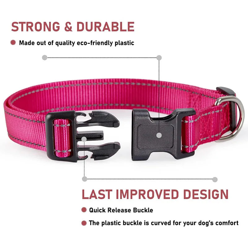 1PC Reflective Dog Collar with Buckle - ProPawPet.com