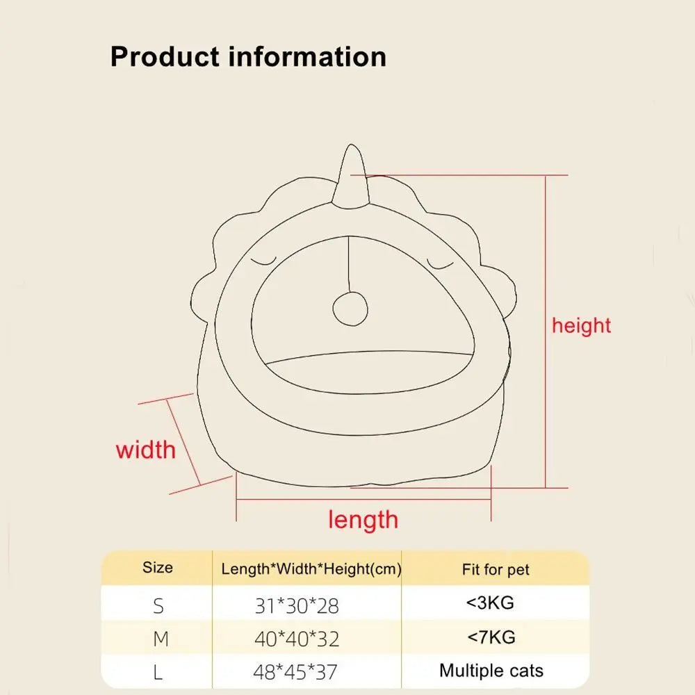Cute Cushion Cat Sleeping Beds Semi Enclosed - ProPawPet.com