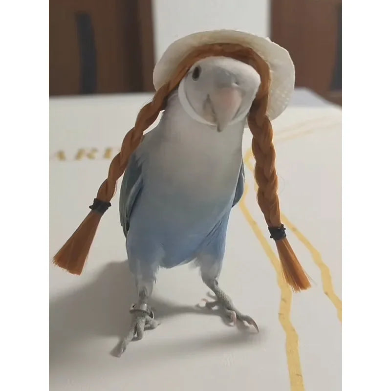 Small Pet Bird Hand Woven Headband Hat Peony - ProPawPet.com