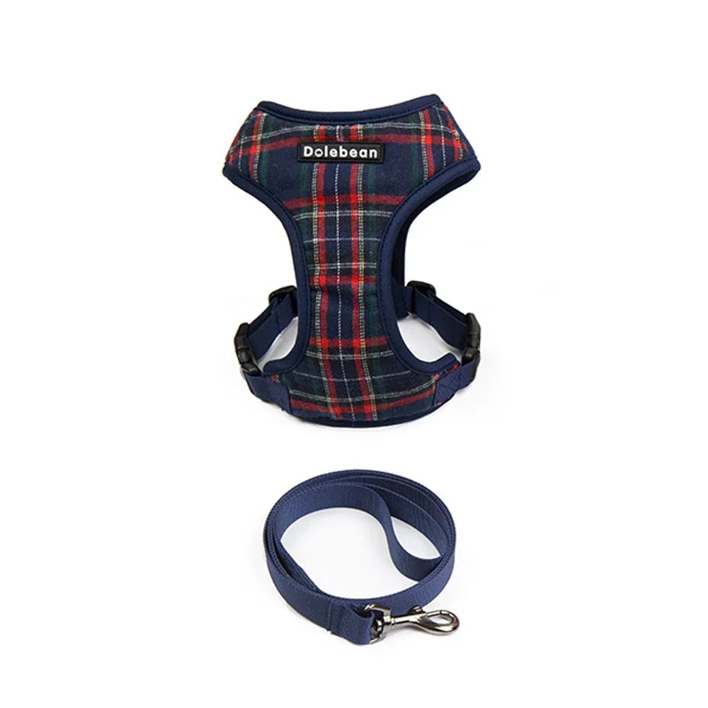 Plaid Pet Harness Leash Set for Small Dogs - ProPawPet.com
