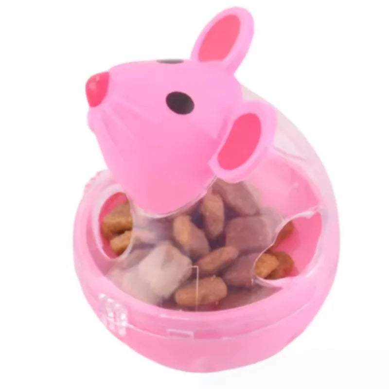 Pet Feeder Cat Plaything Mouse Rolling Food Dispenser – 2 Colors