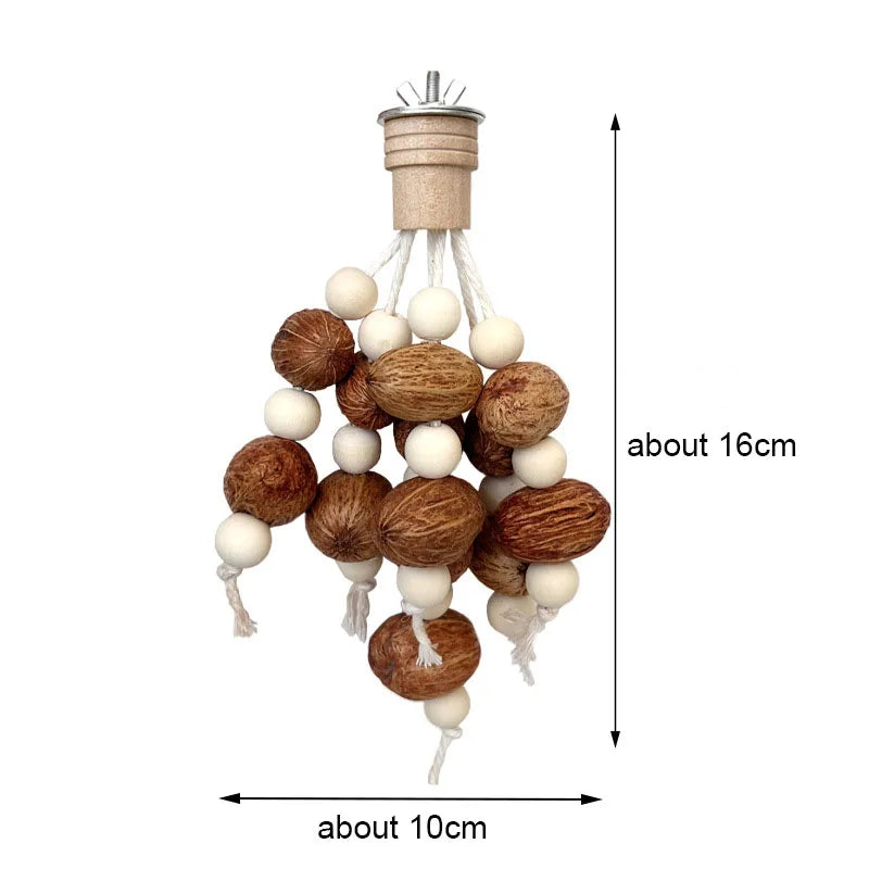 Wood Natural Material Pet Parrot Plaything Bird Swing – 5 Colors