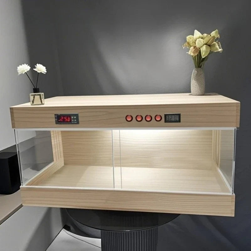 Reptile Feeding Box Solid Wood Temperature - ProPawPet.com