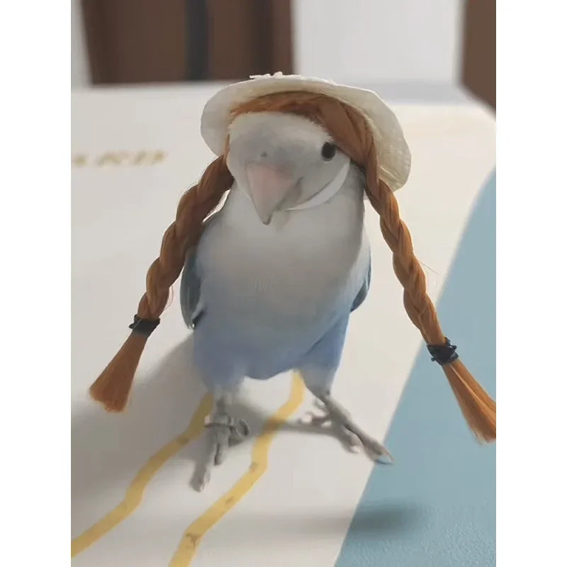 Small Pet Bird Hand Woven Headband Hat Peony - ProPawPet.com