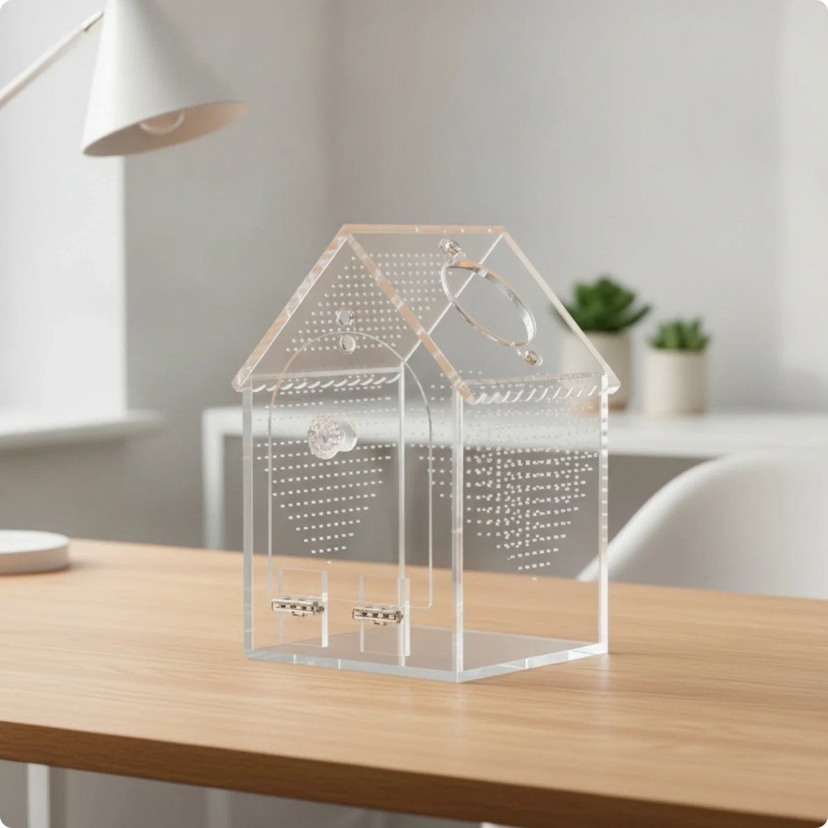 Reptile Enclosure with Feeding Hatch Transparent – 2 Colors