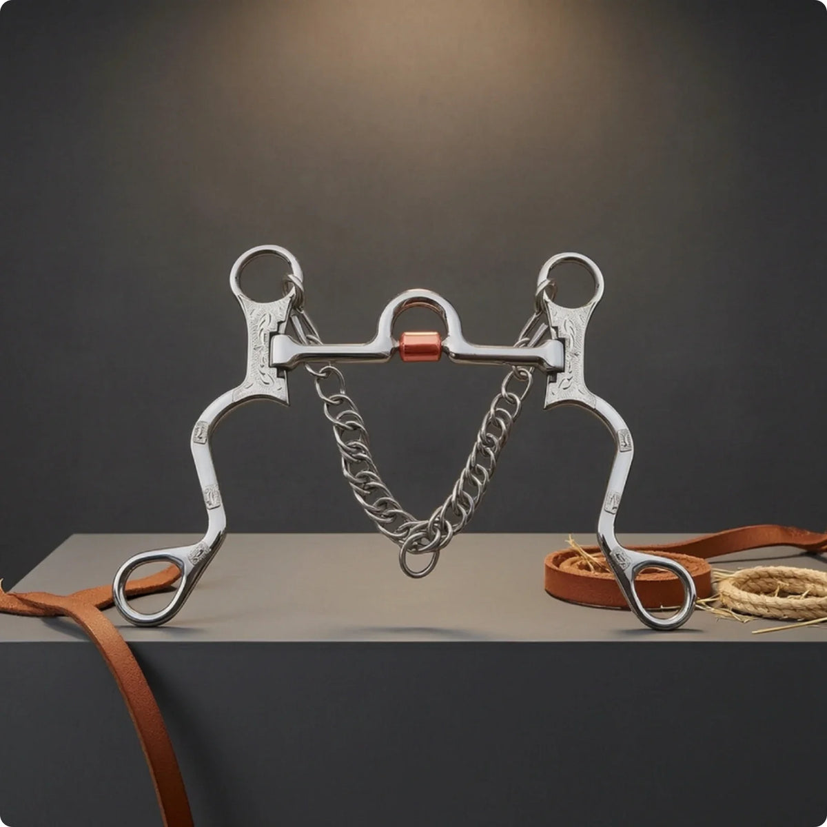 Western Bit with Curb Chain Balanced Horse, Durable