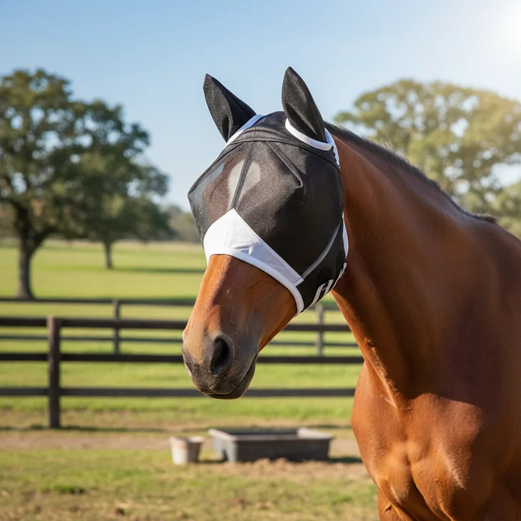 Horse Fly Mask With Breathable Mesh Elastic - ProPawPet.com