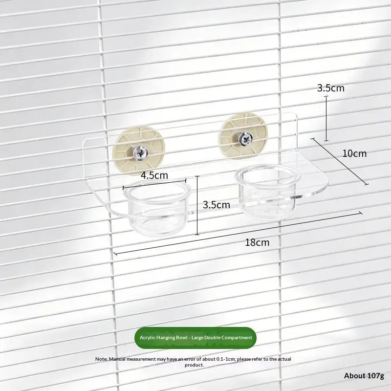 Clear Acrylic Pet Feeder Bowl Cage – Bird Houses, Crates & Cages