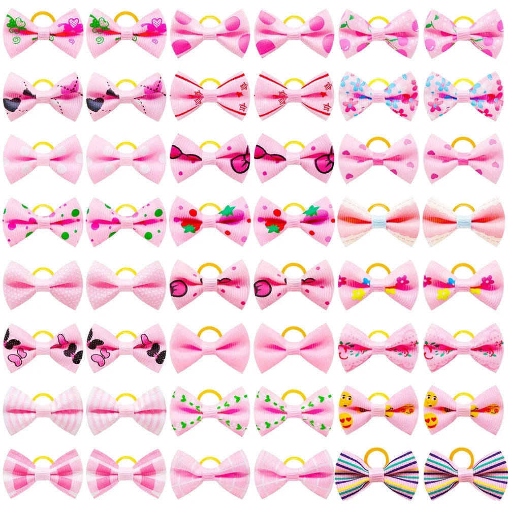 10/20/30pcs Small Dog Decorated Hair Bows - ProPawPet.com