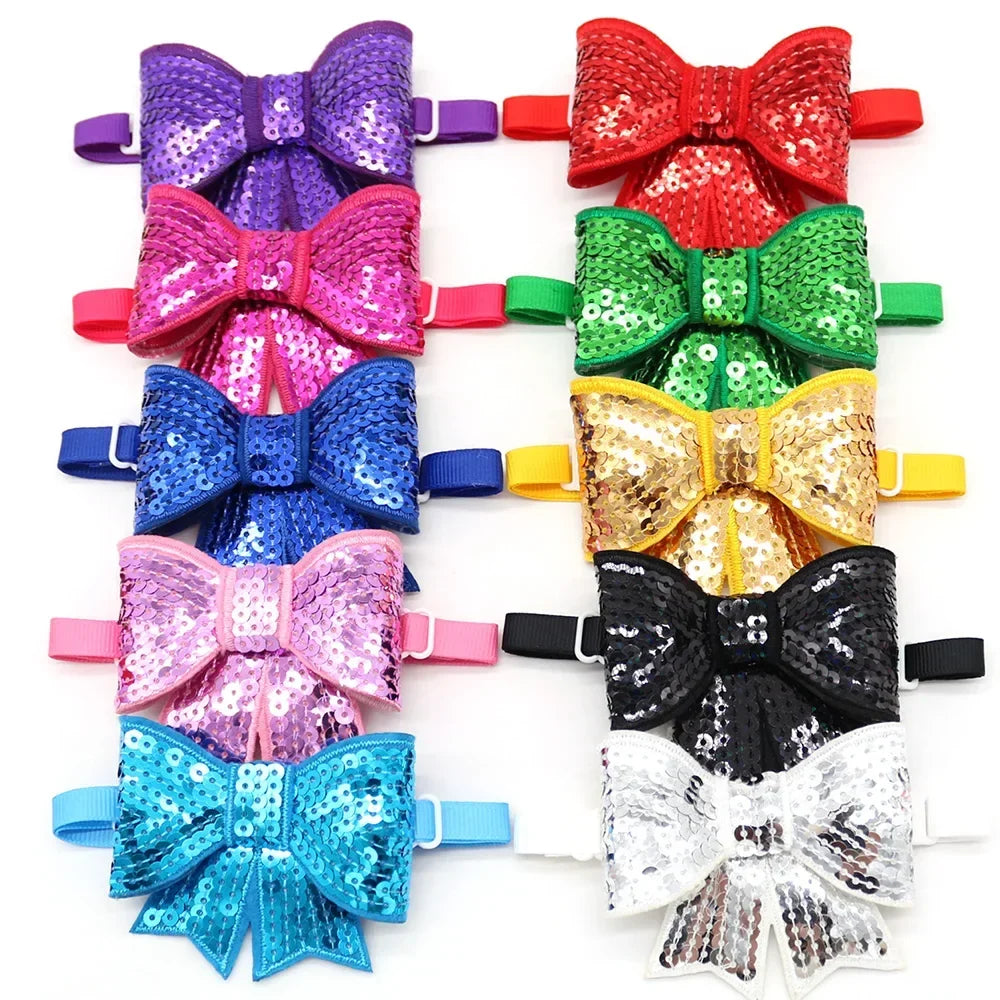 50ps Sequin Samll Dog Cat Dog Bowtie Bright - ProPawPet.com