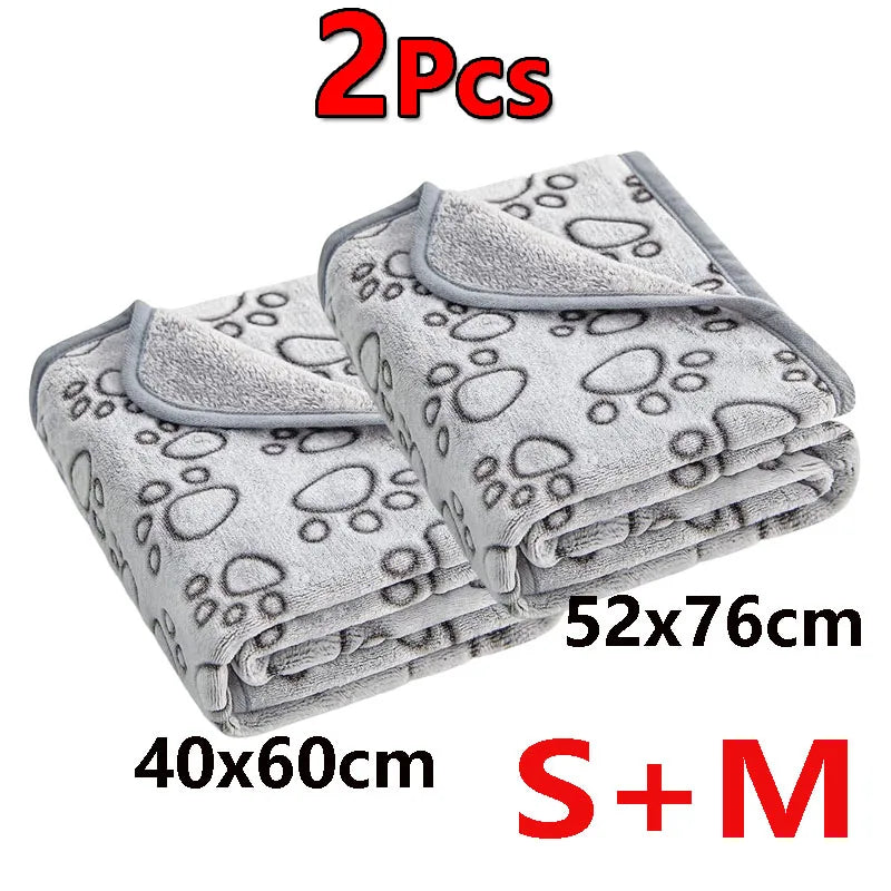 Premium Soft Dog Blanket Washable Cute Paw Print – 6 Colors