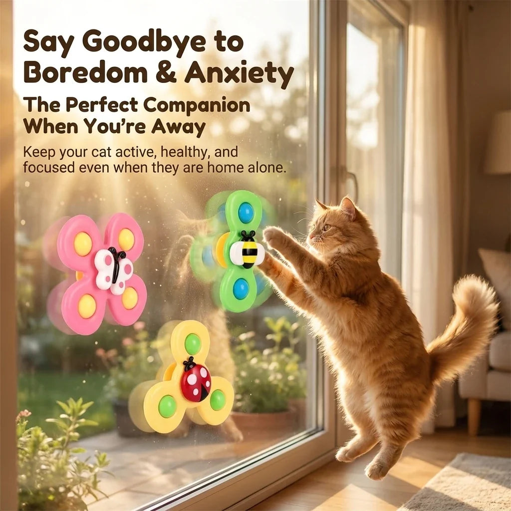 Pet cat toys, insect suction cups, spinning - ProPawPet.com