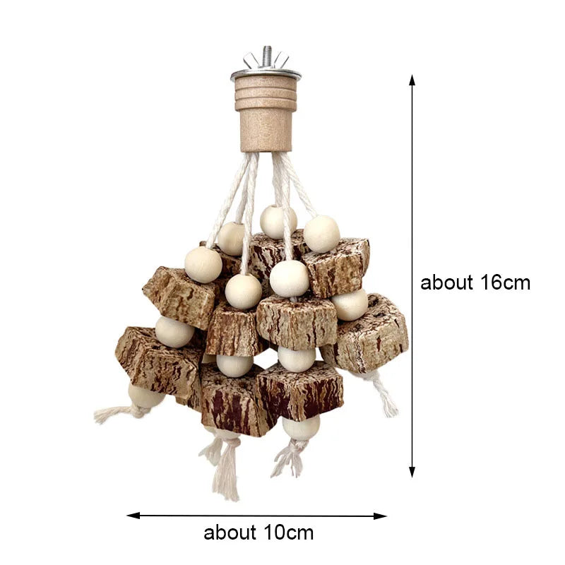 Wood Natural Material Pet Parrot Plaything Bird Swing – 5 Colors