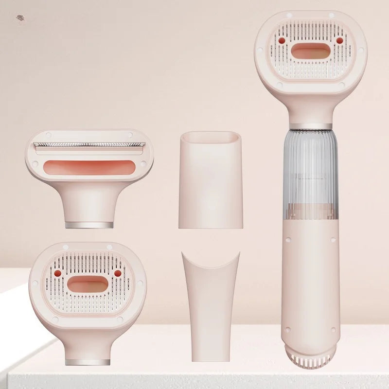Wireless Pet Grooming Vacuum 4 in 1 Blow Suction Comb, Rechargeable