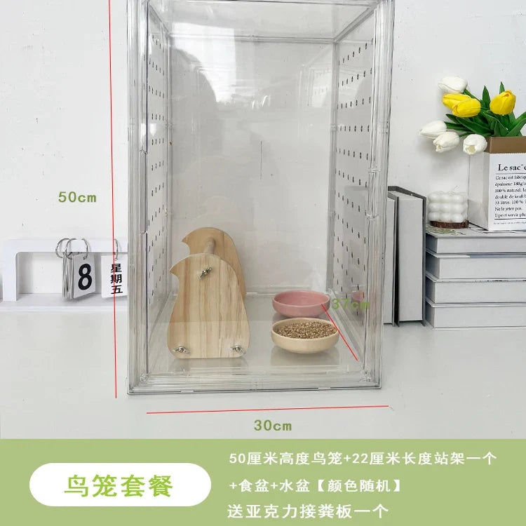360° Clear View Bird Enclosure,splash-proof – 4 Colors