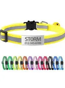 13 Colors Custom Engraved Reflective Cat - ProPawPet.com
