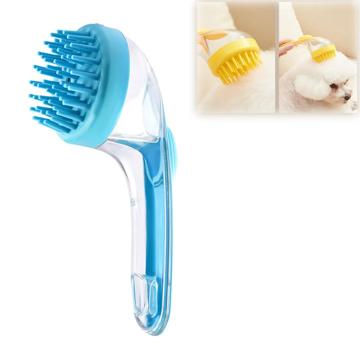 Pet Bath Grooming Brush Soft Silicone Long Handle – 8 Colors