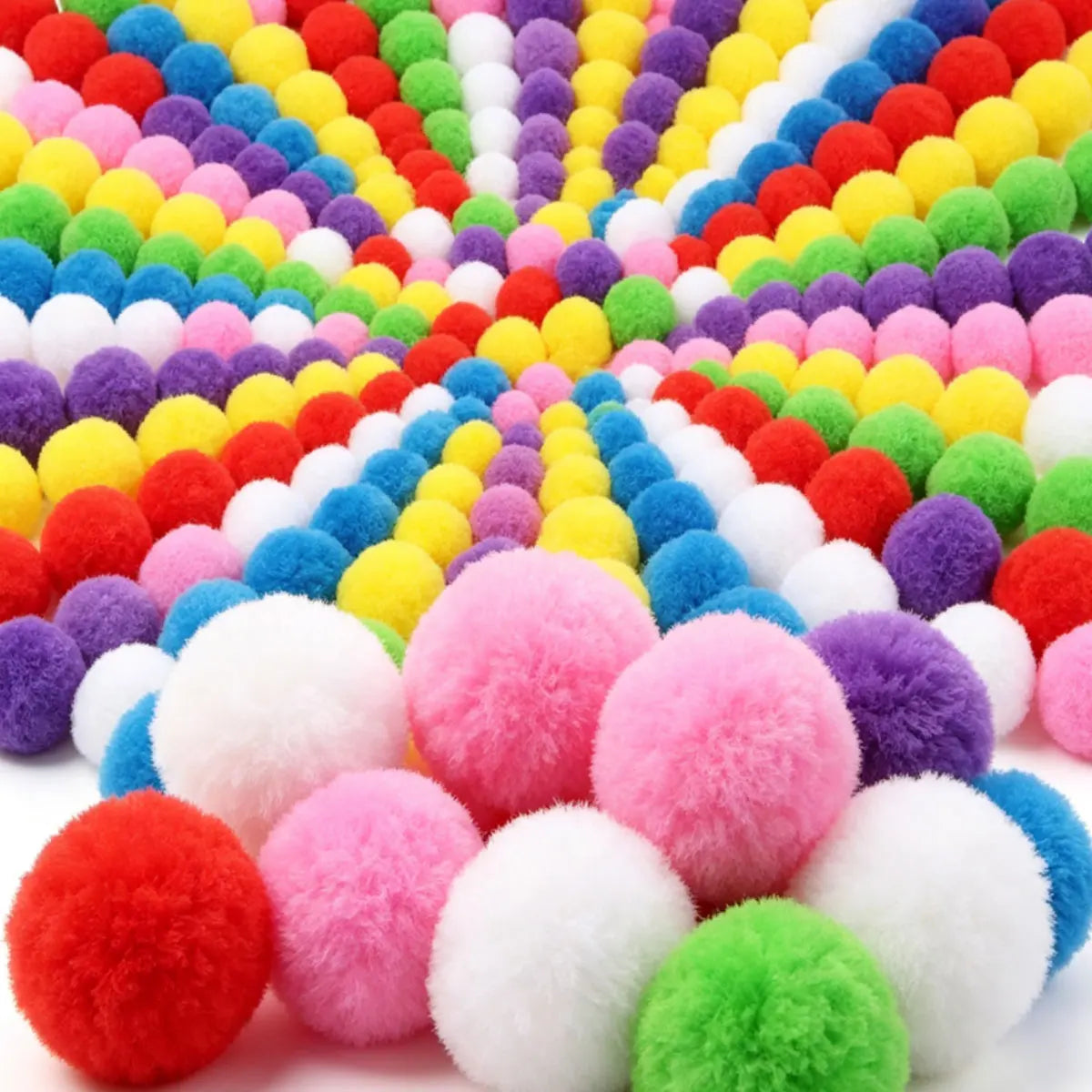 150Pcs 3cm Random Color Soft Plush Cat Toy - ProPawPet.com