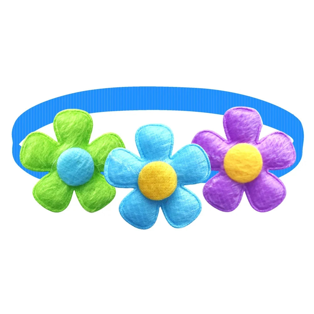 50/100pcs Colorful Flower Dog Bow Ties - ProPawPet.com