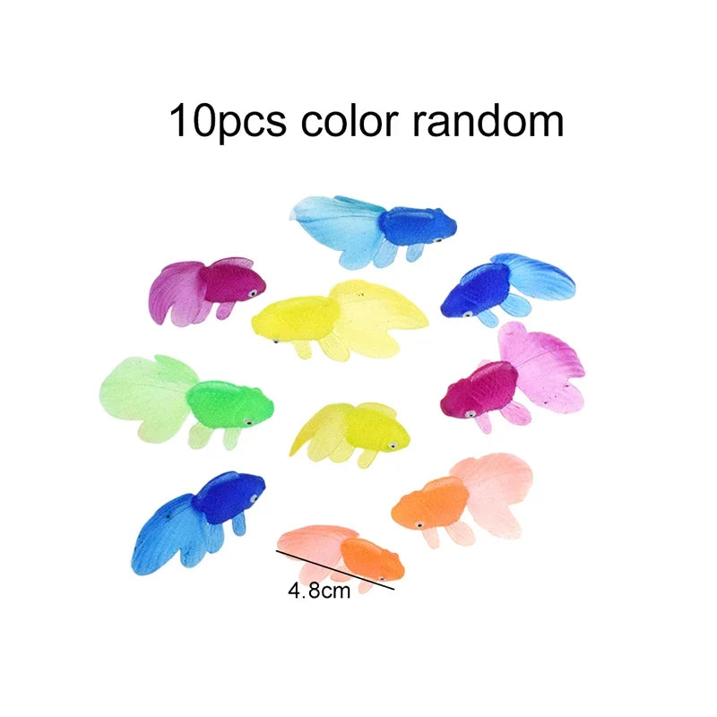 10 20 Artificial Aquarium Goldfishes Fake Rubber Fish Ornament – 3 Colors