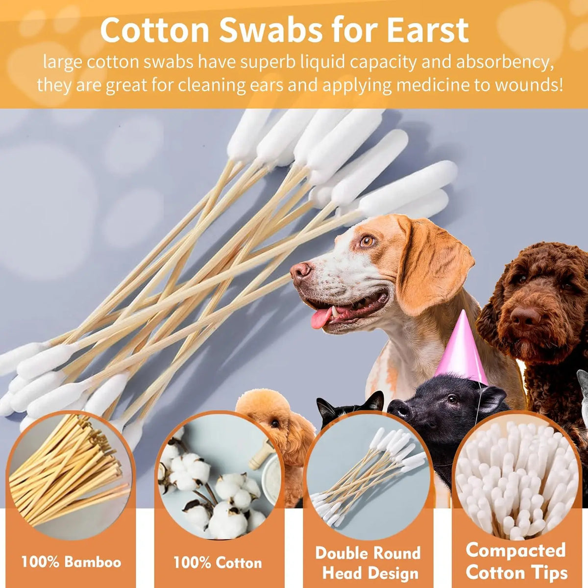 12/15cm Long Cotton Swabs ProfessionalCat - ProPawPet.com