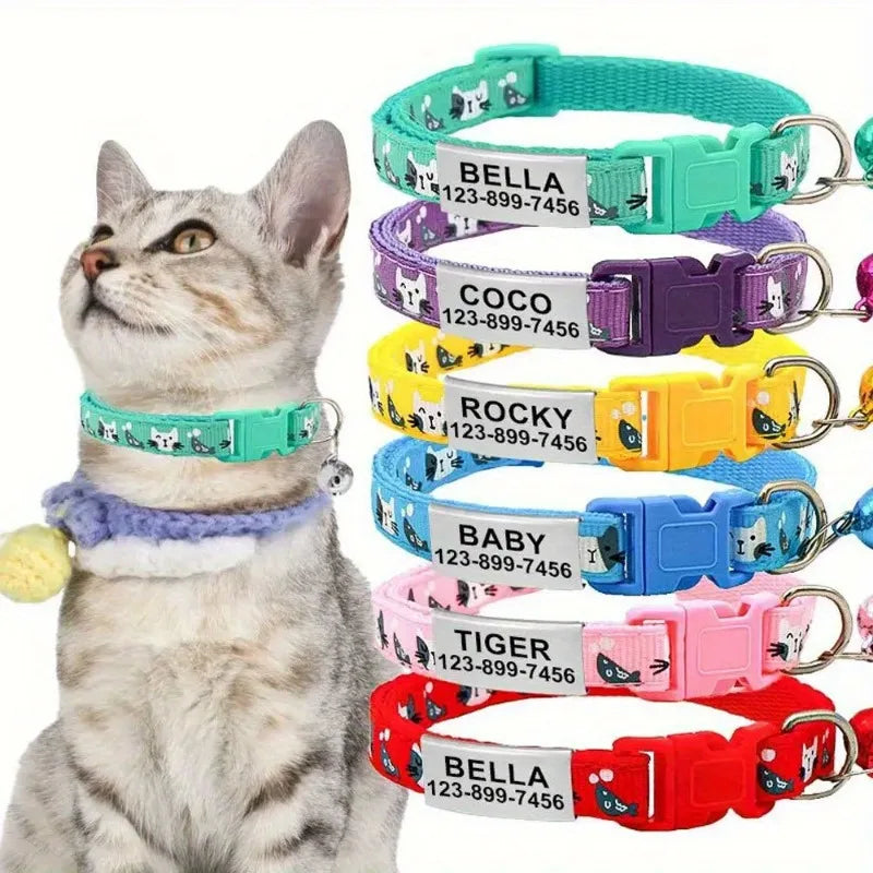 Personalized Cat Collar with Bell Buckle - ProPawPet.com