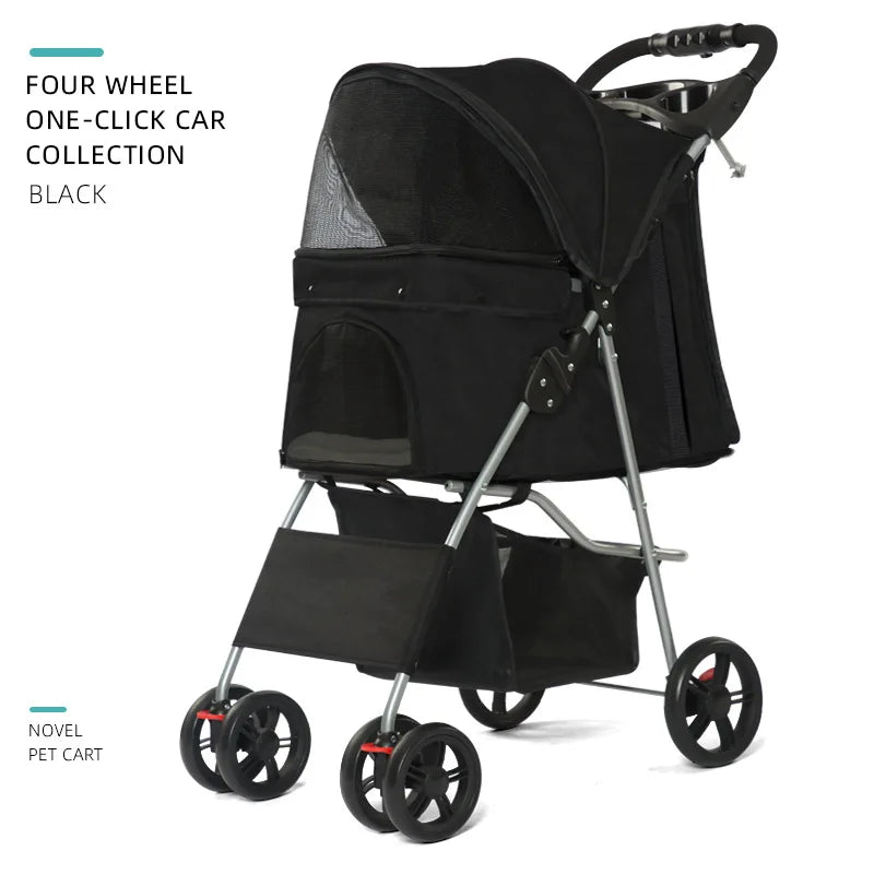 Portable Outdoor Pet Stroller Cart Foldable - ProPawPet.com