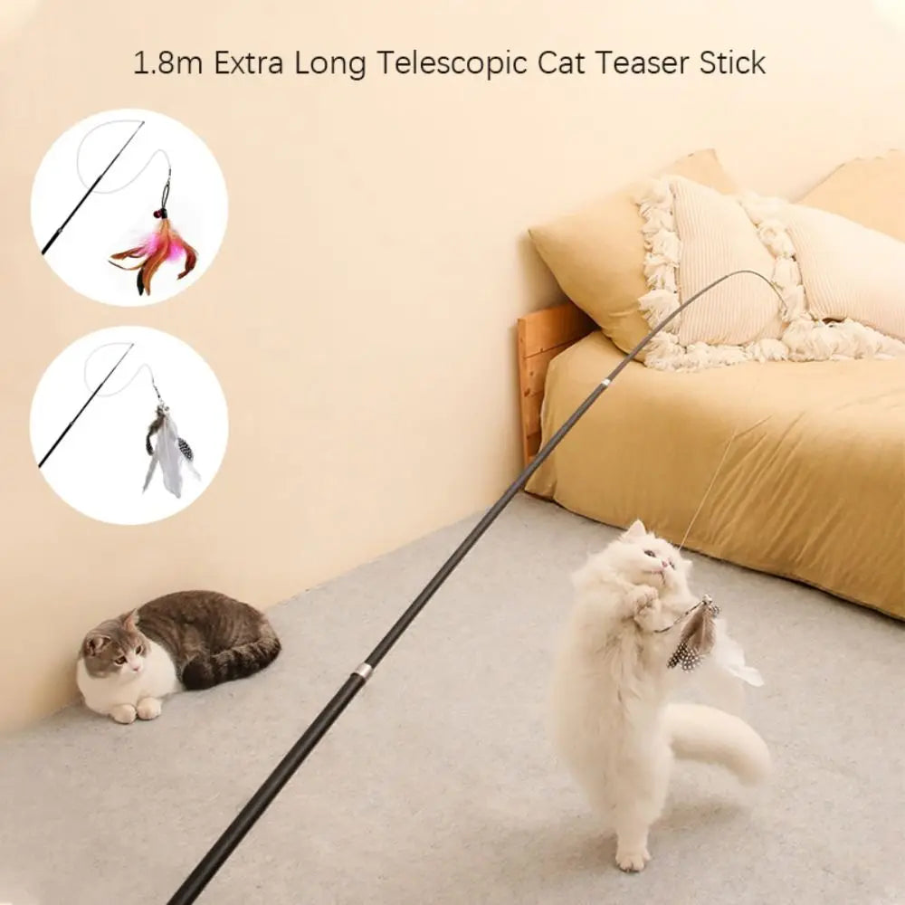 1.8m Extra Long Telescopic Cat Teaser Stick - ProPawPet.com