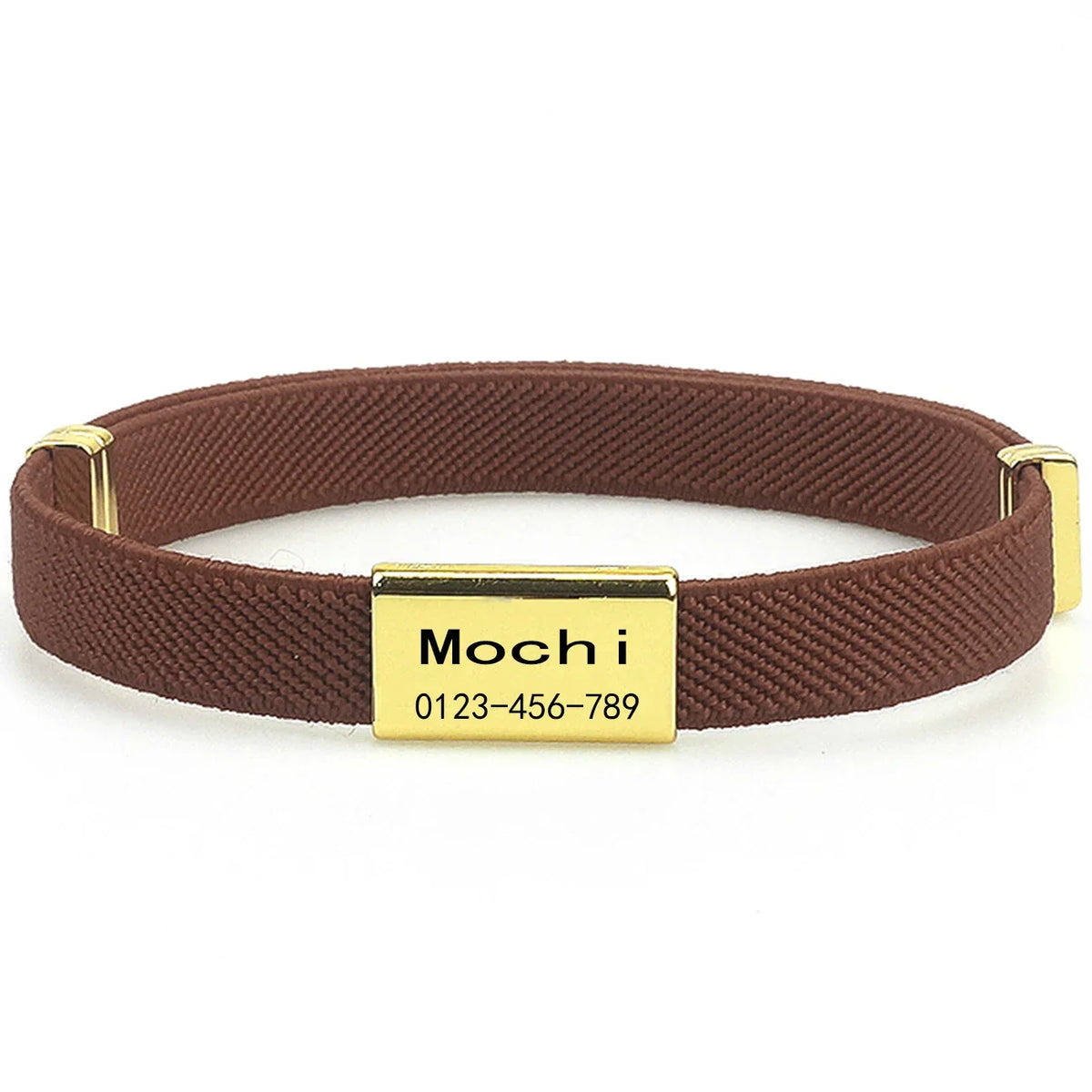 Customizable Cat Collar with Engraved Name Tag, Adjustable