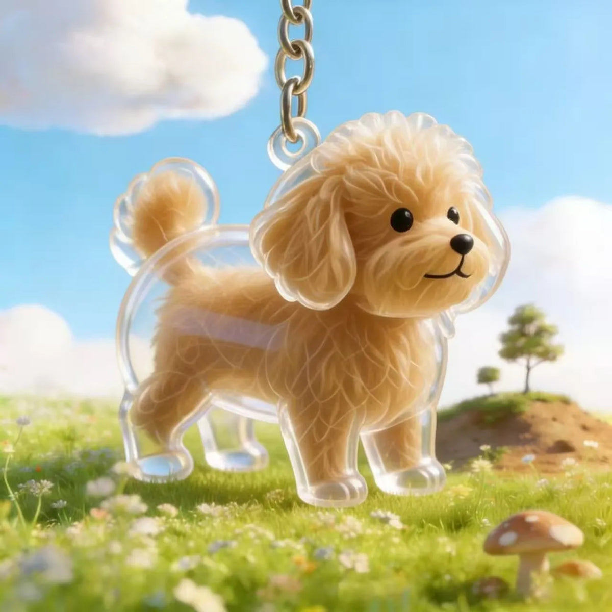 Transparent Pet Hair Capsule Keychain Dog & Cat Fur Memorial, Portable