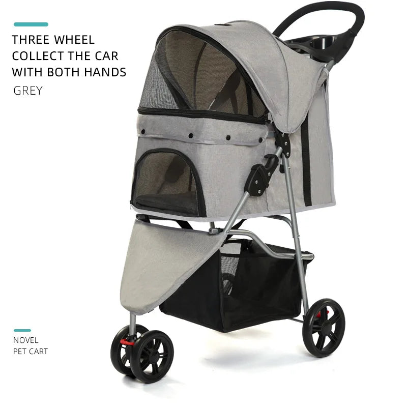 Portable Outdoor Pet Stroller Cart Foldable Travel Carrier – 6 Colors