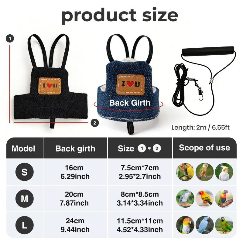 Cowboy Parrot Flying Harness Comfortable - ProPawPet.com