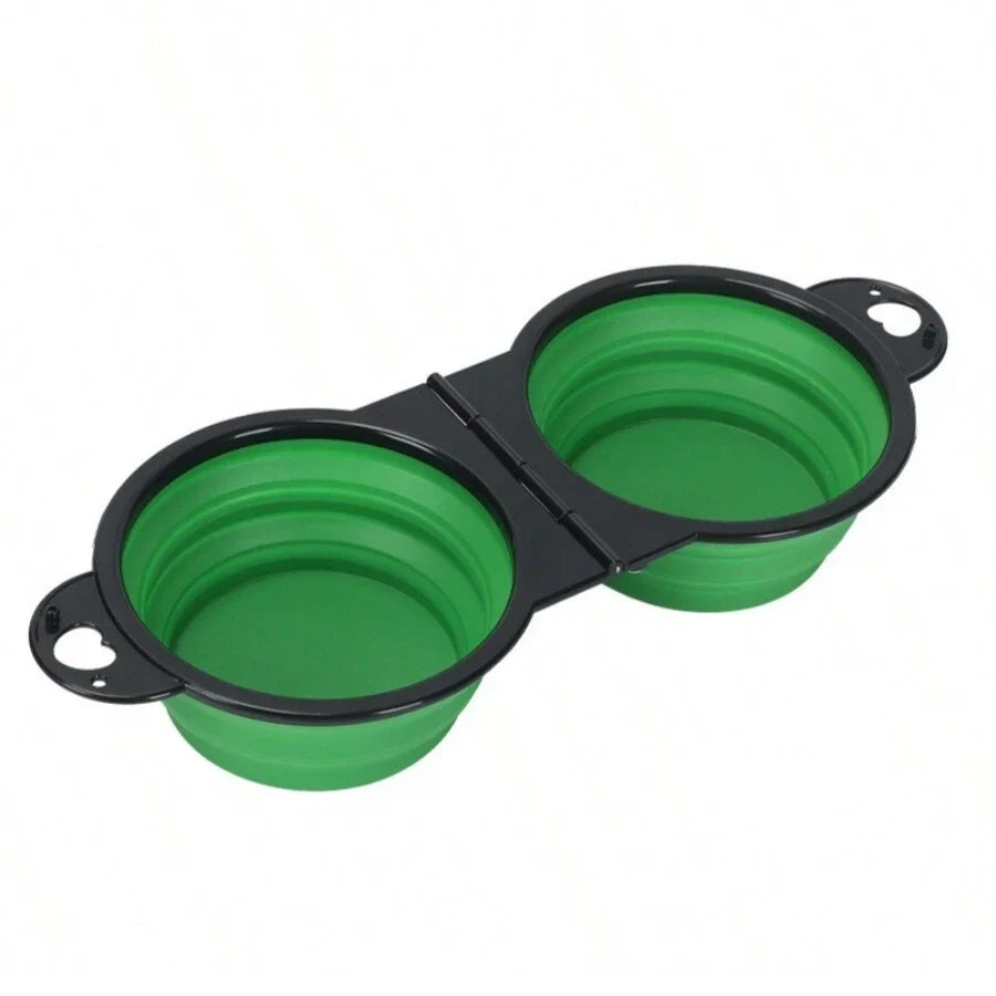 1-piece 2-in-1 Foldable Dual Bowl Feeding - ProPawPet.com