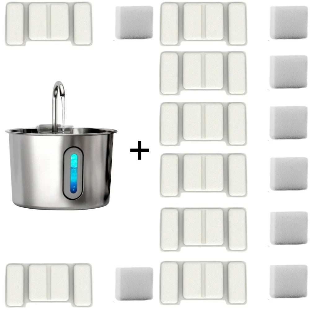 Oyes 2.2l Round Automatic Cat Water Fountain, Stainless Steel