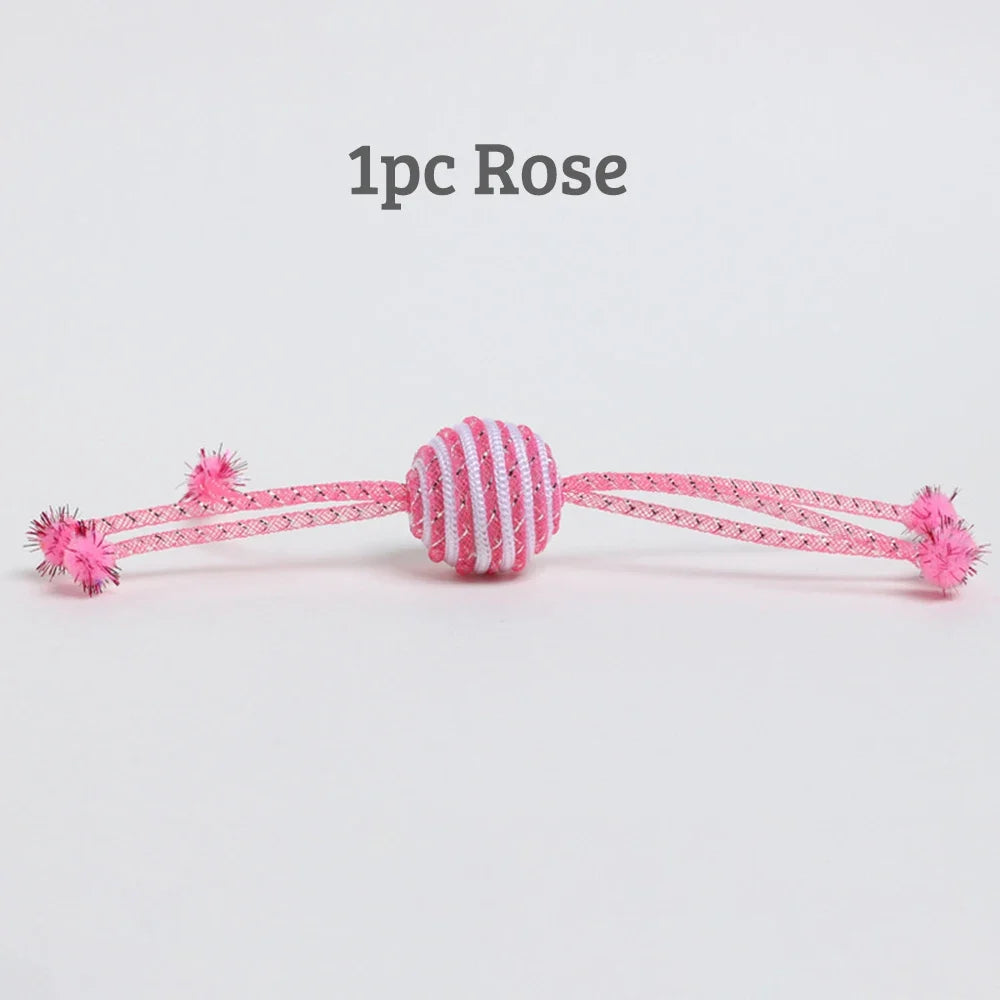 Cat Toy Rope Ball Kitten Self Playing Claw Bite – Cat Supplies
