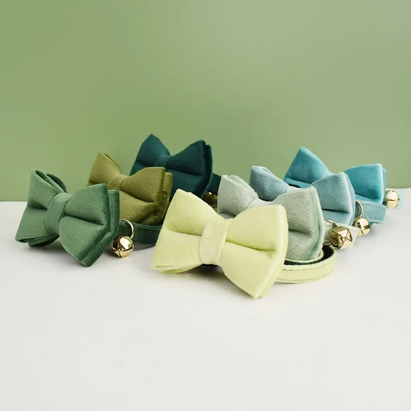 Velvet Cat Collar Bowknot Personalized - ProPawPet.com