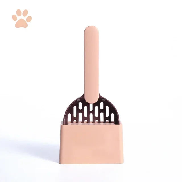 Cat Litter Scoop Set with Base Long Handle Clashing Poop Tool – 5 Colors