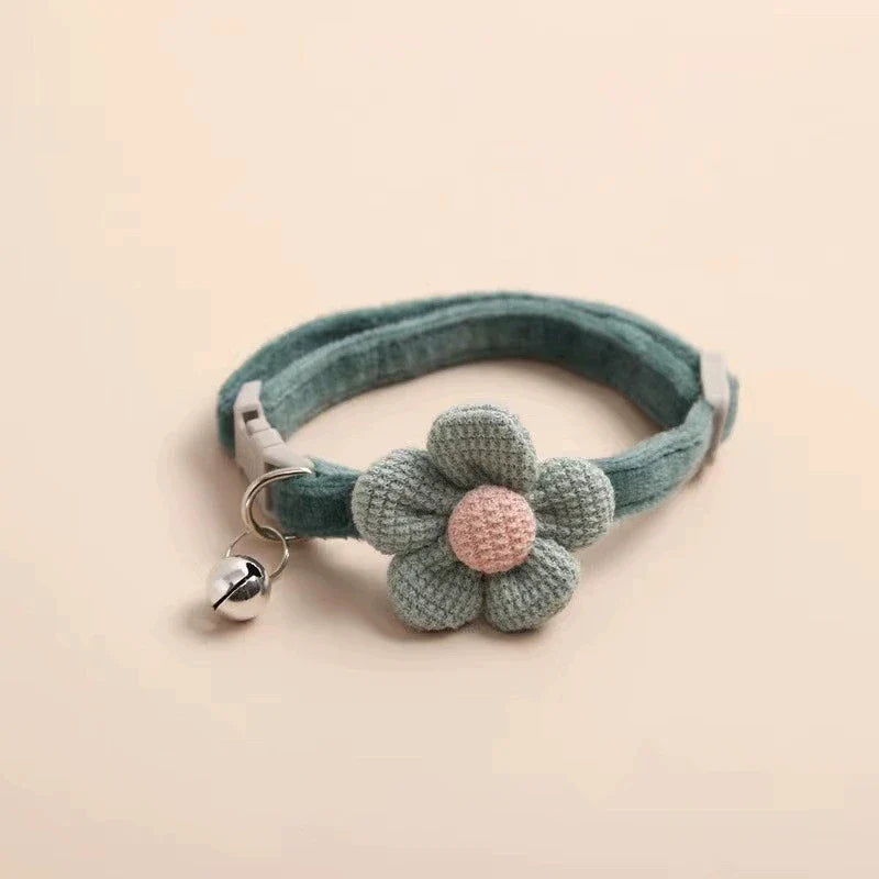 Polyester Cat Bell Collar Colorful Adjustable Sweat Cute Cartoon Pet