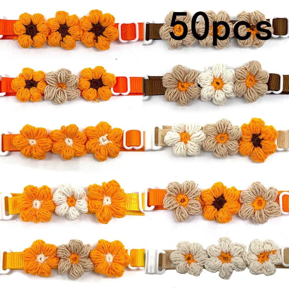 50 Fall Dog Ties Flowers Style Thanksgiving Pet Supplies Bow – Dog Supplies
