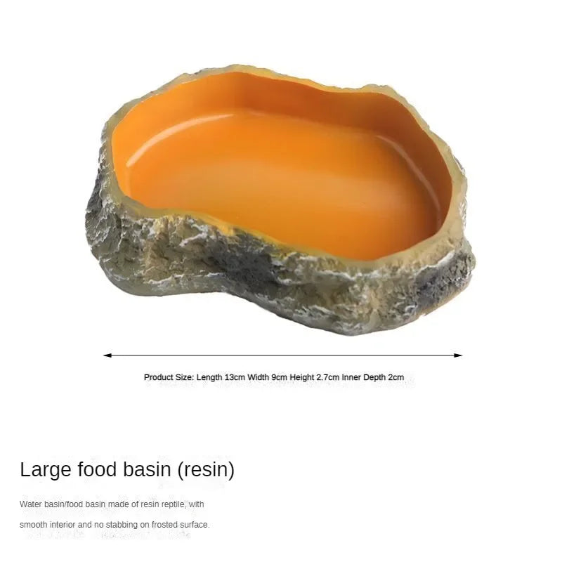 Reptile Water Basin Pet Amphibian Drinking Feeding Trough – 2 Colors