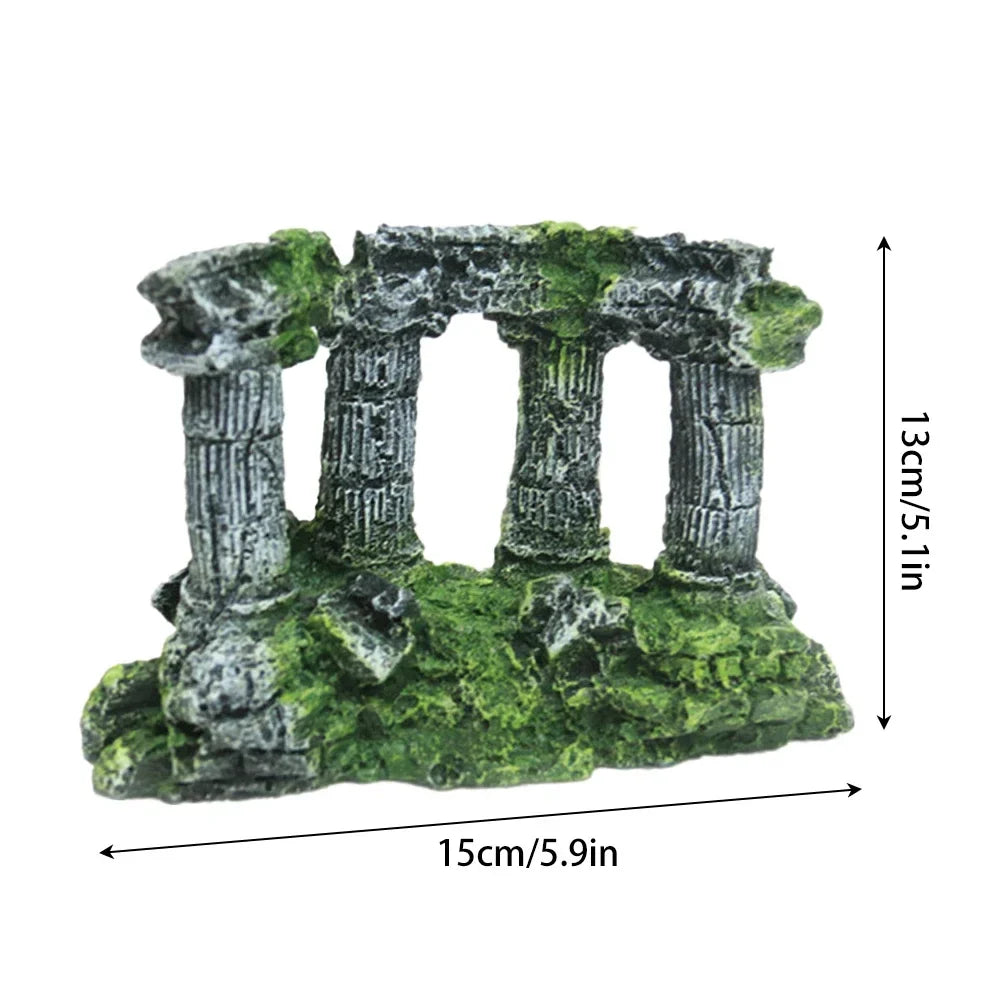 Environmentally Friendly Resin Ancient Roman Pillar Castle – Aquarium Supplies