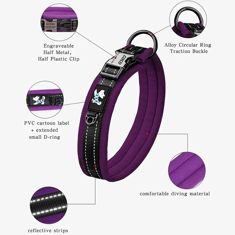 Adjustable Mesh Padded Pet Dog Collar Custom - ProPawPet.com