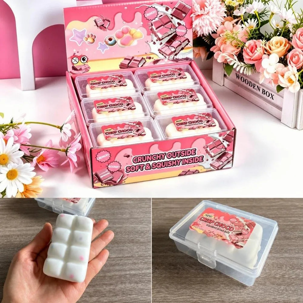 Chocolate Wax Cracking Squeeze Toy Donut Cat Paw Crunchy Sound – 7 Colors
